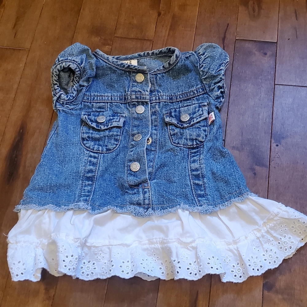 Baby dress - jeans & ruffle